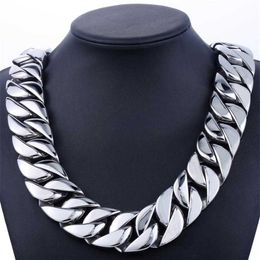 316L 31mm Stainless Steel Mens Boys Super Heavy Silver Colour Chain Curb Necklace Whole Gift Jewellery LHN35 2010131743