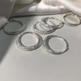 Hoop & Huggie Sterling Silver Sparkling Round Earrings For Women Simple Geometric Creative Party JewelryHoop