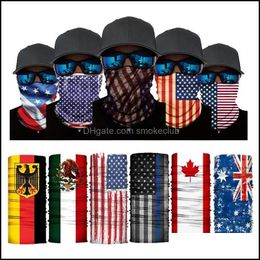 Reusable Face Masks Us American United Kingdom Germany Canada Flag Printing Mask Washable Adjustable Cycling Protective Drop Delivery 2021 D