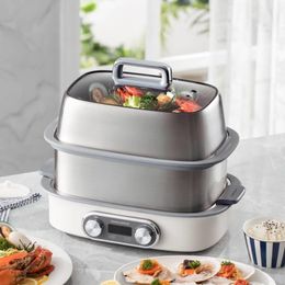 Multifunctional Electric Steamer 220V Boiler Stainless Steel Large Capacity For Home Steam Pot Automatic Power Off Kitchen Appliances