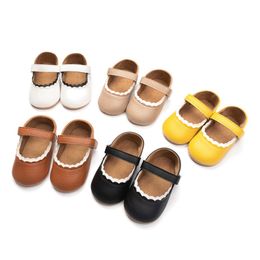 New Baby Shoes Baby Boy Girl Shoes Leather Rubber Sole Anti slip Toddler First Walkers Infant Crib Shoes Newborn Girl Moccasins 1009 D3