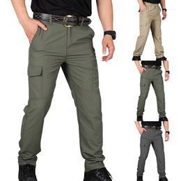 Men Cargo Pant Multi-Pocket Overall Male Combat Trousers Tooling Pants Army Green Size S-4XL1