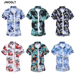Pack Of 5PC Wholesale USEU Size Summer Fashion Hawaiian Shirt Floral Printed Short Sleeve Beach Shirts Drop Shipping S2XL 210412