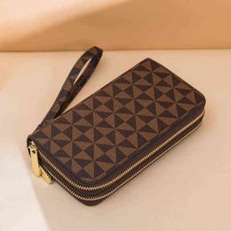 Double Zipper Wallet Women's Handbag Long Fashion Printed Double Layer Wallet Large Capacity Multi Card Wallet 220625