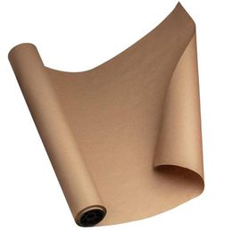 Gift Wrap 2Pcs 30cmX30M Meters Brown Kraft Wrapping Paper Roll For Wedding Birthday Party Parcel Packing Art Craft