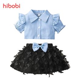 hibobi Baby Girl Summer Clothing Sets Girls Clothes Shirt Top Tutu Skirts 2pcs Outfits 0 6T 220620
