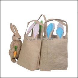 rabbit cosmetic bag Australia - Cosmetic Bags Cases Bags Lage Accessories 10 Styles Cotton Linen Easter Bunny Ears Basket Bag For Gift Packing Handbag Child Fine Festiva