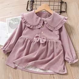 Baby Girls Dress Winter born Toddle Baby Long Sleeve Party Dress Sweet Bow Kids Clothing Soft Cotton OutfitsChristmas LJ201223