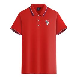 Club Atlético River Plate men and women Polos mercerized cotton short sleeve lapel breathable sports T-shirt LOGO can be customized
