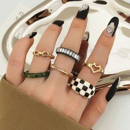 Black Color Ring Simple Design Vintage Love Rings Sets For Women Jewelry Ring Jewelry Gifts Accessories