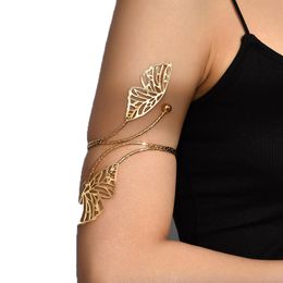 Boho Female Hollow Butterfly Wings Arm Bangle Bracelet For Women Bohemian Trendy Gold Colour Metal Arm Bracelet Body Jewellery Gift