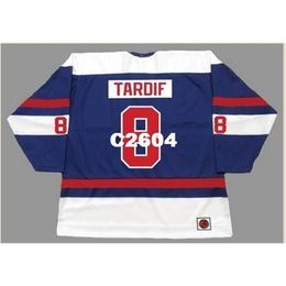 Chen37 Men #8 MARC TARDIF Quebec Nordiques 1974 WHA 1982 CCM Vintage RETRO Home Hockey Jersey or custom any name or number retro Jersey