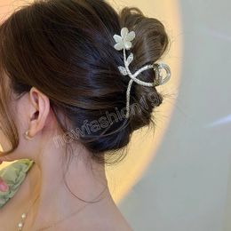 Sweet opal flower clamps Exquisite Ponytail Claw Women Hair Clip For Girls hair accessories Gifts