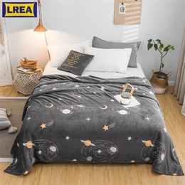 LREA star coral fleece blanket for Bed and Soft and comfortable sofa The vast universe blanket Fashionable style 201111