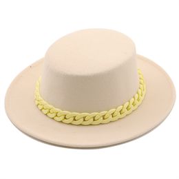 Women Top Hat Wide Brim Wool Jazz Fedora Hats Panama Trilby Cap Trend Gambler Hat Wholesale