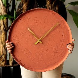 Wall Clocks Earthy Metal Clock Mineral Paint Green And Tile Colour Variety Interior Decoration Decorative Living Room