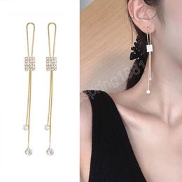 Long Crystal Tassel Dangle Earrings Square Rhinestone Earrings For Women Wedding Drop Earing Fashion Jewellery Gifts