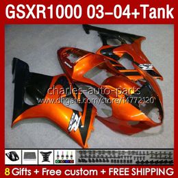 Injection orange glossy Mould Fairings For SUZUKI GSXR1000 GSXR-1000 K 3 GSX R1000 GSXR 1000 CC K3 03 04 Body 147No.44 GSX-R1000 2003 2004 1000CC 2003-2004 OEM Fairing & Tank
