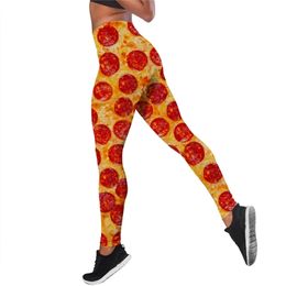 Women Leggings Gourmet Pizza Printing Sexy Yoga Suit Leggings Sportswear 3D Ladies Slim Fitness Clothes Sports Suit W220617