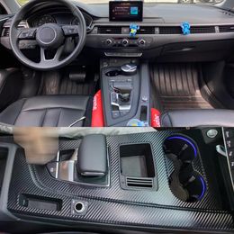 For Audi A4 A5 B9 2017-2019 Interior Central Control Panel Door Handle 3D 5D Carbon Fibre Stickers Decals Car styling Accessorie276S