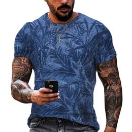 Mens TShirt Hawaiian Style Round Neck Shirt Casual Wear High Quality 3D Printing Fashion Short Sleeve Top Large Size Tops 220607