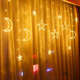 Strings Plug/Battery Moon Star LED Fairy String Light Garland EID Mubarak Ramadan Decoration Christmas Holiday Lighting Wedding PartyLED Str