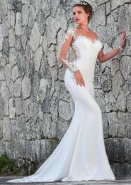2022 new spring bride Light gauze wedding dress round neck waist palace dream slim trailing wedding dressWed Dresses Vestido de novia