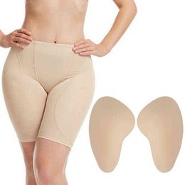 1 Pair Removable Enhancer Contour Thigh Shapers Sponge Push Up Fake Butt Hip Pads for Women Padded Panties Sexy Underwear Insert Y220411
