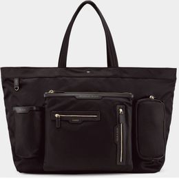 Black Nylon Handbag Multi-pocket Travel Bag Casual High-capacity Single Shoulder Tote Bags