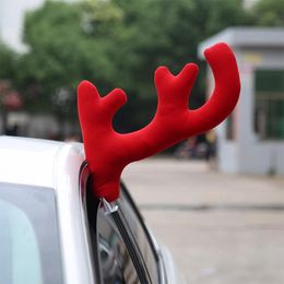 Interior Decorations Universal Christmas Car Decoration Red Reindeer Nose Star Green Xmas Trees Covers Vehicle Costume Set DecorInterior