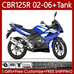 Body +Tank cover For HONDA CBR-125 CBR 125 R CC CBR 125R 125CC 02-06 Bodywork 124No.4 CBR125RR CBR125R 02 03 04 05 06 CBR-125R 2002 2003 2004 2005 2006 Fairing factory blue