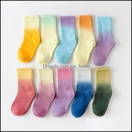 Socks Baby Kids Clothing Baby Maternity Tie Dye Kid Graident Cotton Children Boys Girls Stockings Boot Hip Hop Athleti Dhicl