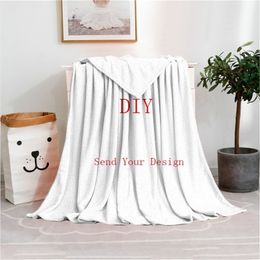 DIY Design Your Own Throw Bedsheet Warm Flannel Coral Personalized Po Custom Blanket Plush 220702