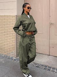 Women's Two Piece Pants Green 2 Sets Womens Outfits Pullover Turtleneck Sweatshirts Full Length Long Hip Hop Casual Streetwear TracksuitWome