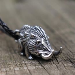 Pendant Necklaces Men Wild Viking Boar Stainless Steel Necklace Vintage Nordic Animal Charm Norse JewelryPendant