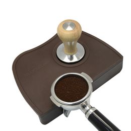 Espresso Coffee Tamper Mat Silicon Rubber Corner Slip Resistant Pad Tool Holder Barista Tamping 210309273g