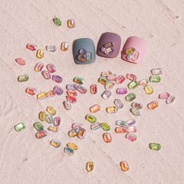 Resin Special Shaped Nail Art Decorations Iridescent Cube Sugar Nail Sequins for Women and Grils