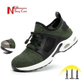 song card Mens Safety Work Shoes Outdoor Breathable Mesh Steel Toe Indestructible Industrial & Construction Sneaker Boots Y200915