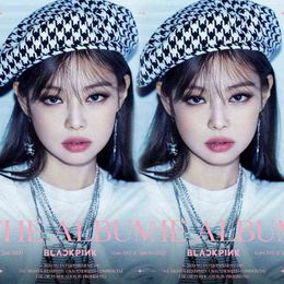 Celebrity Jennie Beret Ladies Houndstooth Casual British Flat Top Hat Elegant Wool Without Roofing Painter Hats J220722