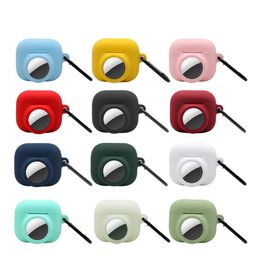2 In 1 Soft Silicone Protective Skin Cases Accessories for AirPods and AirTag tracker Scratch-resistant Drop-proof Loss-resistant Airpods Case