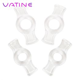 VATINE 4pcs/set Penis Ring Enlargerment Erotic sexy Toys for Men Delay Ejaculation TPE Cock Rings Adult Product