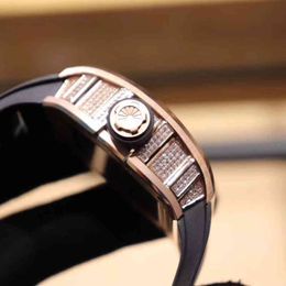Watch Designer Luxury Mens Mechanics Watches Richa Milles Wristwatch Wine Barrel Watch Rm055 Series 2824 Automatic Mechanical Mei Gold Full