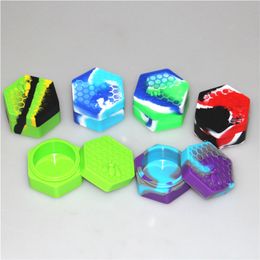 26ml Honeybee Wax Container Hexagon jar Box Silicone Portable Cosmetic Boxes for ash catcher