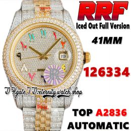 RFF Latest lc126334 Top A2836 Automatic Mens Watch iq1263331 ew126333 Rainbow Arabic Diamonds Dial 904L Steel Iced Out Diamond Two Tone Bracelet eternity Watches