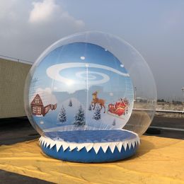 Christmas Inflatable Bouncer Snow Globe Photo Booth Rental Customised Backdrop Snow Globe Ball For Outdoor Advertising Giant Clear bubble