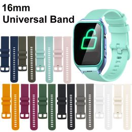 Silicone Rubber Watchband 16mm Smart Watch Bracelet Women Men Watch Band Strap Waterproof Sports Watch Belt Accessories 11 Color