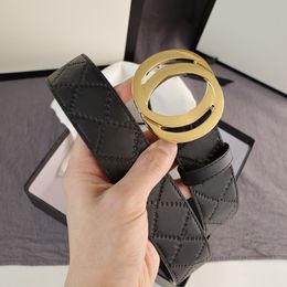 2022 Designer Belts Casual Width 3.8CM Black Coffee Belt for Man Woman Letter Plaid Design Smooth 3 Colour Buckle Top Quality