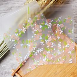 Big size Pink rose Self Adhesive Seal bakery bread plastic bag gift bags 300pcslot 201015