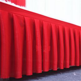 Ice silk banquet table skirt wedding backdrop for tablecloth table cover wedding stage table skirting decoration 201007