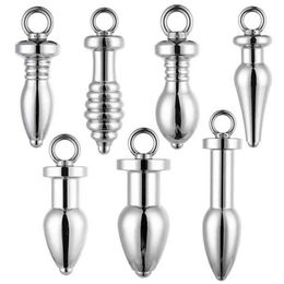 NXY Anal Toys 7pcs Hollow Plug Metal Pull Ring Vaginal Enema Rinse Peep Dil262S